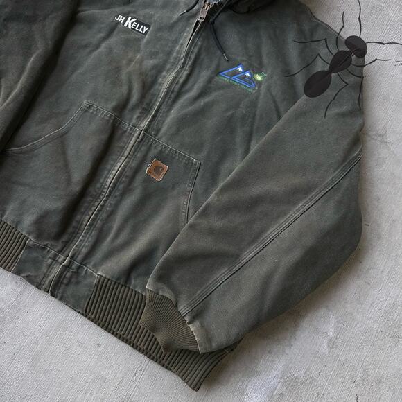 Vintage Y2K Carhartt J131 MOS green work wear jacket - Picture 4 of 8
